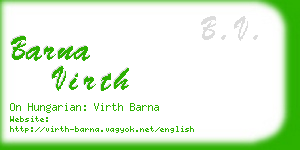barna virth business card